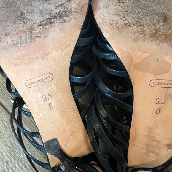 Coach Black Strappy Heels - Picture 4 of 4